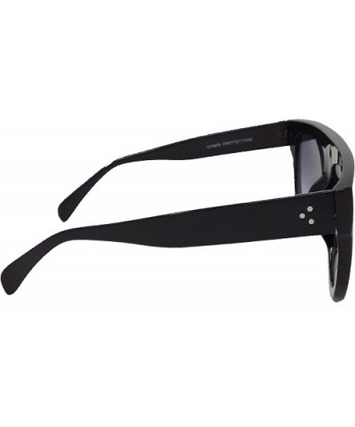 Modern Oversize Flat Top Neutral Color Flat Lens Aviator IL1026 - Black/ Black - CQ18LEKNU67 $8.12 Oversized