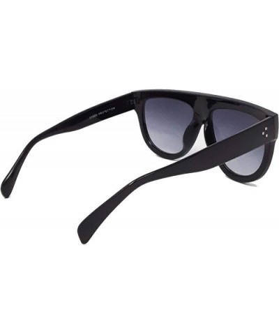 Modern Oversize Flat Top Neutral Color Flat Lens Aviator IL1026 - Black/ Black - CQ18LEKNU67 $8.12 Oversized