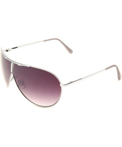 Women's 349SP Stylish Shield Sunglasses with 100% UV Protection - 135 mm - Silver Metallic - C1117S5MQCH $20.25 Shield