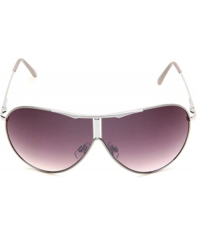 Women's 349SP Stylish Shield Sunglasses with 100% UV Protection - 135 mm - Silver Metallic - C1117S5MQCH $20.25 Shield