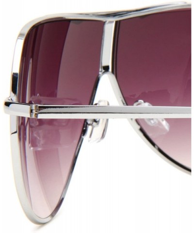 Women's 349SP Stylish Shield Sunglasses with 100% UV Protection - 135 mm - Silver Metallic - C1117S5MQCH $20.25 Shield