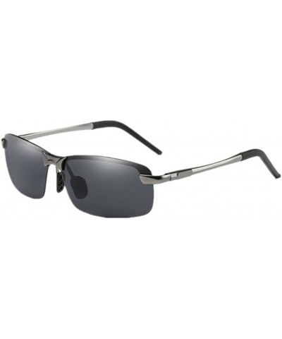 Men Fashion Polarized UV400 Sunglasses Driving Mirrors Coating Eyewear Sun Glass - Grey F Black Lens - CP17YSA3RRL $10.36 Goggle