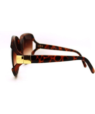 Womens Extra Oversized Round Designer Fashion Exposed Lens Butterfly Sunglasses - Tortoise - CX11LZBE3B7 $10.23 Butterfly