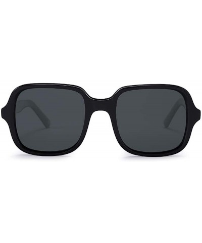 Vintage Acetate Polarized Oversize Square Sunglasses Designer Elegant Thick Frame For Women Men UV Protection - CH192HUKEW3 $...