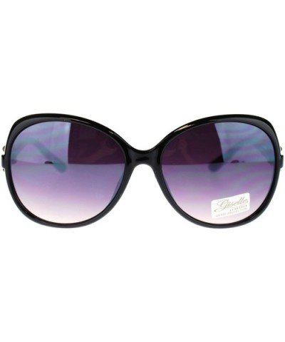 Womens Sunglasses Classic Oversize Round Butterfly Frame - Black Silver - CH11OJ9TMBN $6.53 Butterfly