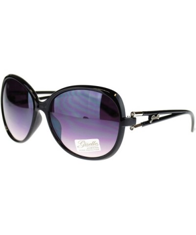 Womens Sunglasses Classic Oversize Round Butterfly Frame - Black Silver - CH11OJ9TMBN $6.53 Butterfly