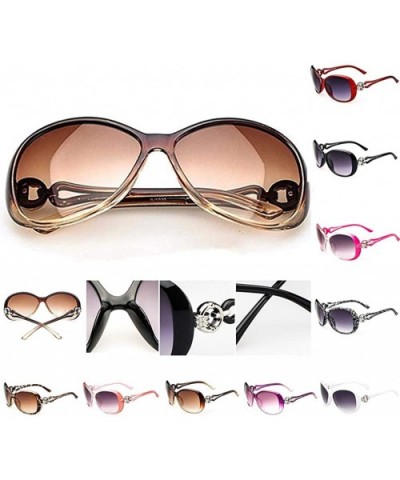 Sunglasses Vintage Glasses Shades Eyewear Retro Oversized Square Sunglasses for Women with Flat - E - CB19077RATK $5.89 Aviator