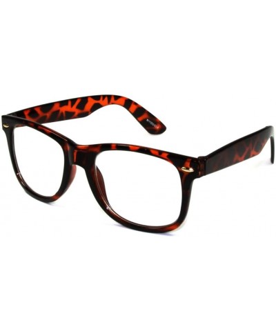 Fashion Glasses Semi Rimless Clear Lens Retro Eyewear - Tortoise - CS11D2HIO4T $6.35 Rimless