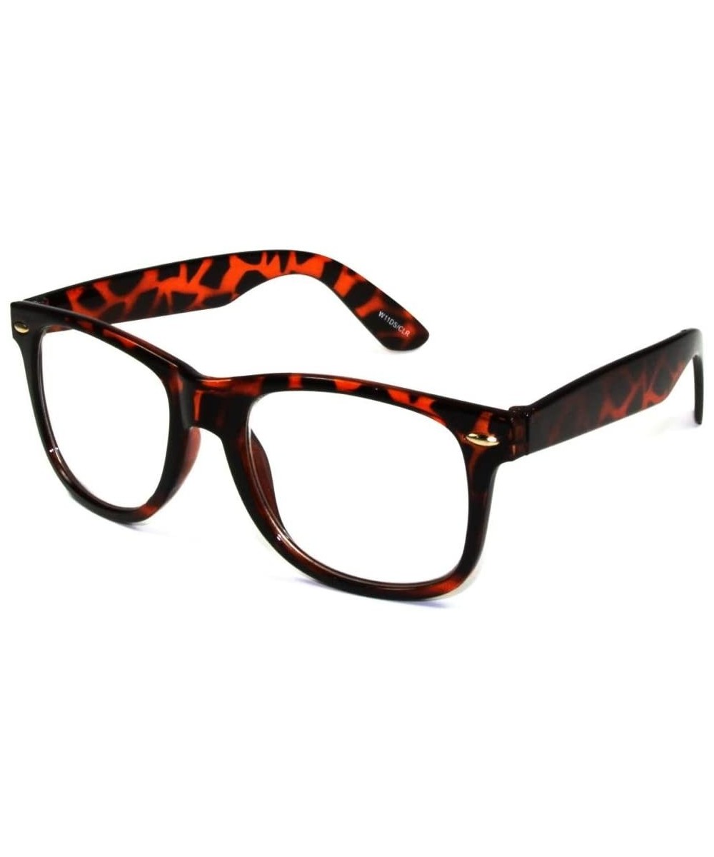 Fashion Glasses Semi Rimless Clear Lens Retro Eyewear - Tortoise - CS11D2HIO4T $6.35 Rimless