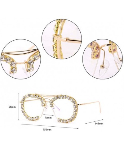 Womens Oversized Pearl Rhinestone Sunglasses Stylish Design Eyewear - Transparent02635 - C5199TZ6A4C $9.44 Square