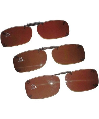 3 Clip-on Polarized Sunglasses Size 54 Rec A Brown Frameless NEW - CO1219NKF1H $13.42 Shield