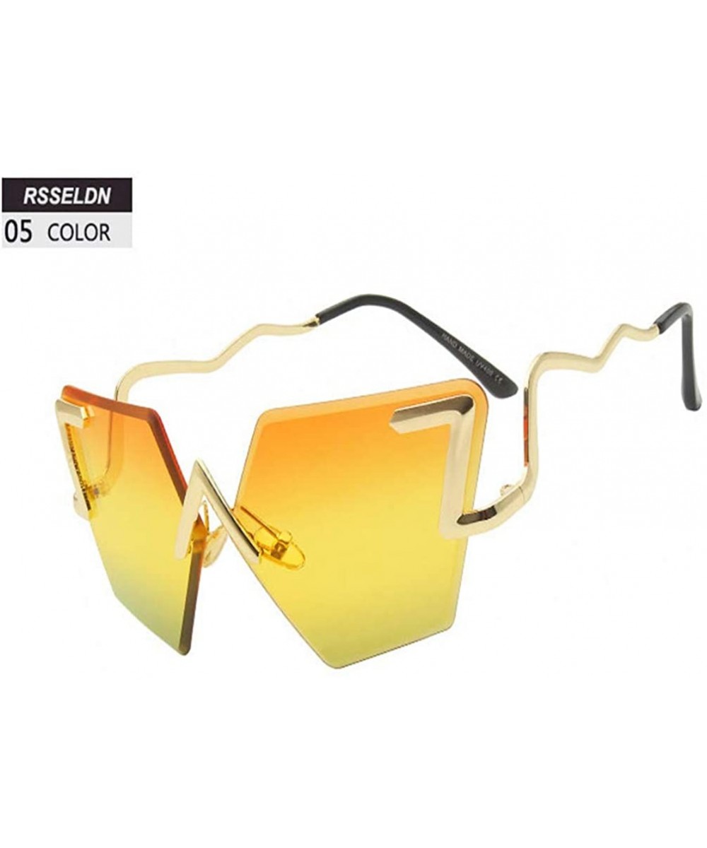 Rimless Sunglasses Women Oversized Vintage Cat Eye Sun Glasses For Women Gradient Lens - 5 - CU18Y5CW8LW $19.91 Goggle