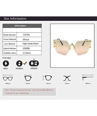 Rimless Sunglasses Women Oversized Vintage Cat Eye Sun Glasses For Women Gradient Lens - 5 - CU18Y5CW8LW $19.91 Goggle