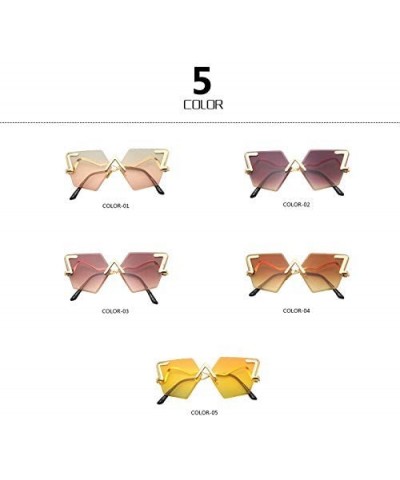 Rimless Sunglasses Women Oversized Vintage Cat Eye Sun Glasses For Women Gradient Lens - 5 - CU18Y5CW8LW $19.91 Goggle