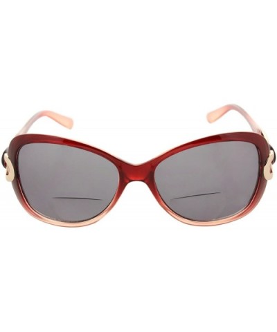 Womens Bifocal Sunglasses Fashion Oversized - Burgundy - CI17AYUHSYQ $10.47 Oversized