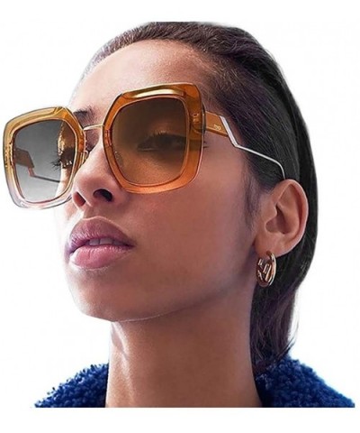 Sunglasses for Women - Oversized Fashion Retro Big Flat Square Frame Eyewear for Driving Fishing - Multicolor -B - CA18OOY25D...