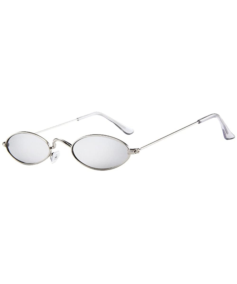 Fashion Mens Womens Retro Small Oval Sunglasses Metal Frame Shades Eyewear - G - C319548WI2X $3.92 Oval