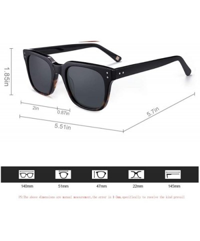 Fashion Vintage Acetate Polarized Sunglasses Square With Rivet Luxury Street Style For Unisex UV Protection - C2192HXKRTT $14...