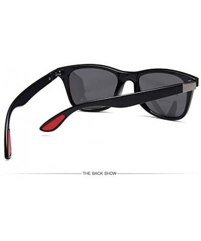 Classic Square Sunglasses Men Women Vintage Eyewear Driving Sun glasses - Matte Black/Green - CP197M8SI45 $5.92 Square