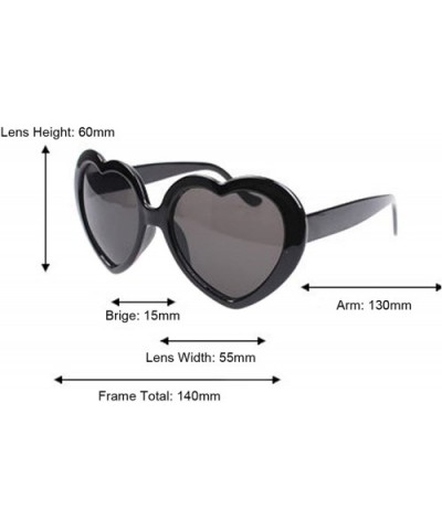 Women Fashion Oversized Heart Shaped Retro Sunglasses Cute Eyewear UV400 - Leopard - CR199CHK4YE $6.90 Oversized
