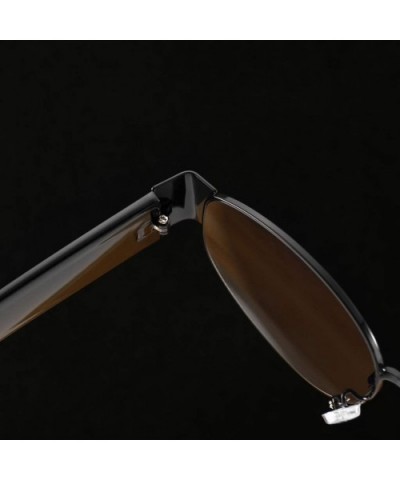 Womans Oval Sunglasses Men Steampunk Ladies Retro Eyewear Metal Frame Summer - Brown Lens - C818SWEU678 $7.60 Oval