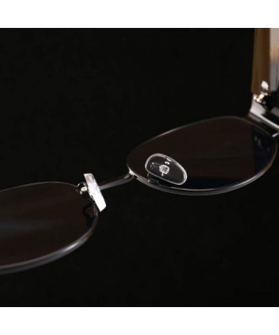 Womans Oval Sunglasses Men Steampunk Ladies Retro Eyewear Metal Frame Summer - Brown Lens - C818SWEU678 $7.60 Oval