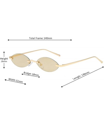 Unisex Fashion Metal Frame Oval Candy Colors small Sunglasses UV400 - Brown - CN18NLSEGXI $7.25 Rectangular