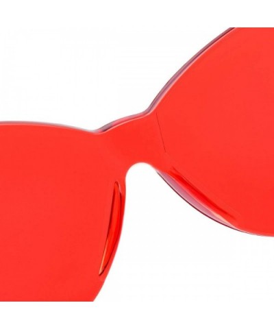 New One Piece Lens oval Sunglasses 2019 New Women Candy Color Party sungalsses UV400 - Red - CV18MG7YWRX $9.27 Oval