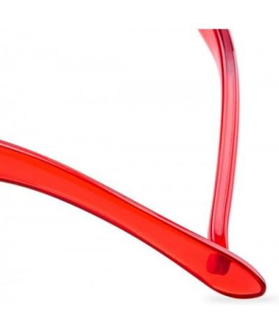 New One Piece Lens oval Sunglasses 2019 New Women Candy Color Party sungalsses UV400 - Red - CV18MG7YWRX $9.27 Oval