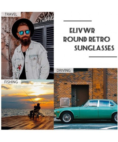 Round Retro Polarized Sunglasses for Men- Vintage Classic Eyewear Al-Mg Metal Frame for Outdoor Activities - CB18XKYMX0N $26....
