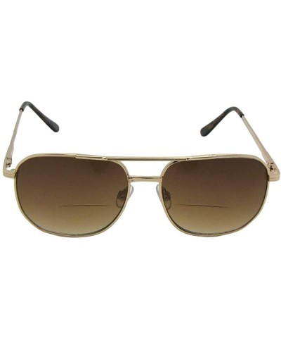 Square Aviator Bifocal Sunglasses B14 - Gold Frame Brown Lenses - C018IZKM00C $14.40 Square