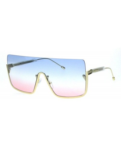 Womens Oceanic Pimp Tie Dye Gradient Lens Oversize Shield Sunglasses - Blue Red - CV18QGZAHDM $13.56 Shield