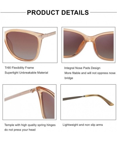 Square Polarized Sunglasses for Women Classic Retro Designer Style 100% UV400 Protection - CH18UXS0HIS $9.70 Square
