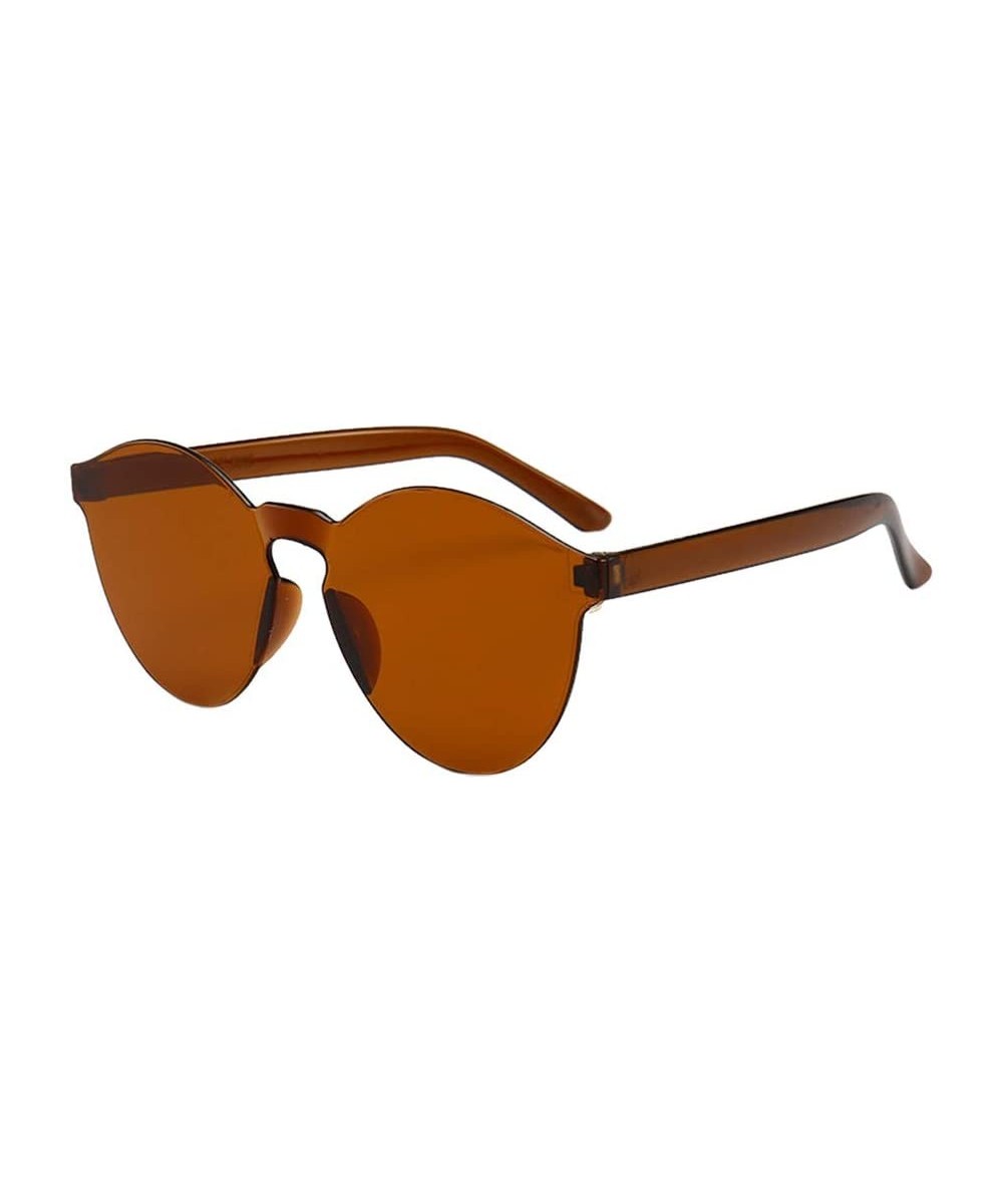 Rimless Sunglasses Women Transparent Candy Color Tinted Frameless Glasses Eyewear (G) - G - CR1902SLC4E $4.68 Square