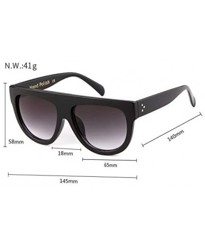 Oversized Sunglasses for Women Vintage Retro Goggles Flat Top Shades - Black Frame/Gradient Grey Lens - C518XH2YAT9 $7.10 Goggle