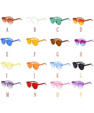 Rimless Sunglasses Women Transparent Candy Color Tinted Frameless Glasses Eyewear (G) - G - CR1902SLC4E $4.68 Square
