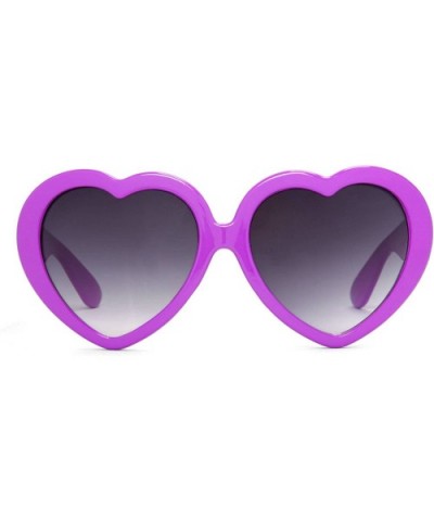 Oversized Heart Shaped Sunglasses - Light Purple - CS12NYKKUKD $4.40 Oversized