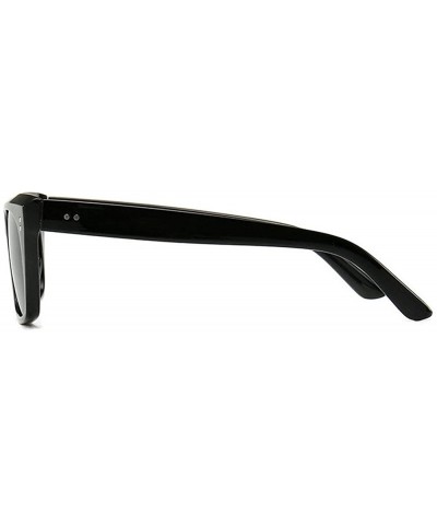 High-end unisex rice nails classic wild retro trend brand designer sunglasses UV400 - Black - CM18RI9QYQX $10.35 Square
