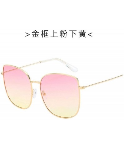 New Retro Metal Square Gradient Sunglasses Fashion Luxury Mirror Oversized Women Vintage UV400 - 3 - CU198ZYNO83 $28.28 Overs...