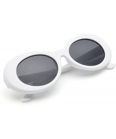 6-PACK Bold Retro Oval Lens Mod Style Thick Frame Sunglasses Clout Goggles with 6 Glasses Pouch - CQ18EI6H36Q $13.49 Goggle