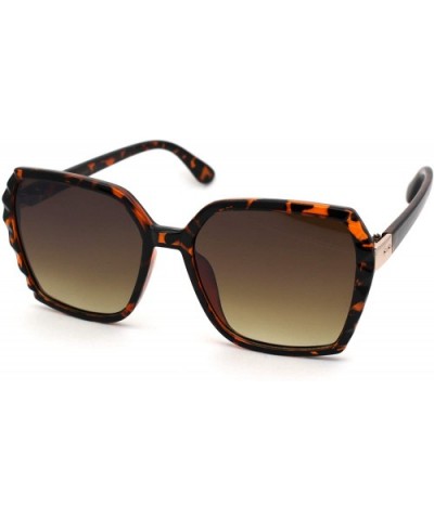 Womens Octagonal Shape Plastic Butterfly Chic Sunglasses - Tortoise Brown - C918YHOHNXO $8.44 Rectangular