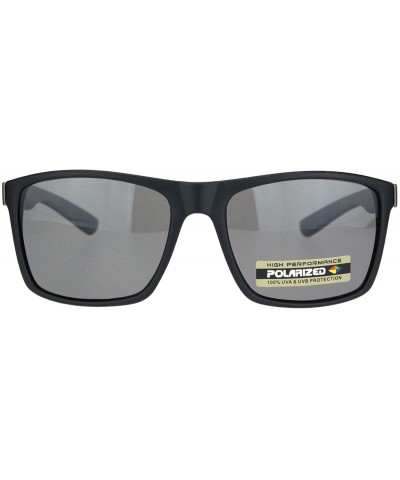 Polarized Mens Wood Grain Arm Sport Horned Rim Sunglasses - Brown Wood Arm W/ Black Lens - CC18NKU27EM $7.83 Rectangular