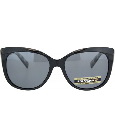 Womens Polarized Lens Sunglasses Square Butterfly Frame Lace Design UV400 - Black (Black) - C2194AL448N $11.65 Butterfly