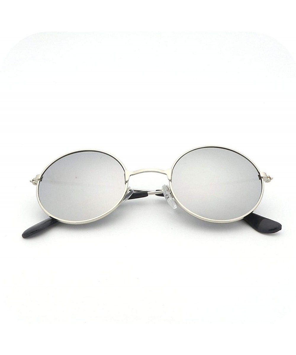 Women Sunglasses Round Men Retro Metal Frame Vintage Luxury Mirror Tiny Female Lens Sun Glasses - 2 - CK198A2OLOS $27.53 Round