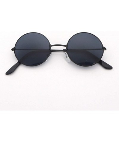 Women Sunglasses Round Men Retro Metal Frame Vintage Luxury Mirror Tiny Female Lens Sun Glasses - 2 - CK198A2OLOS $27.53 Round