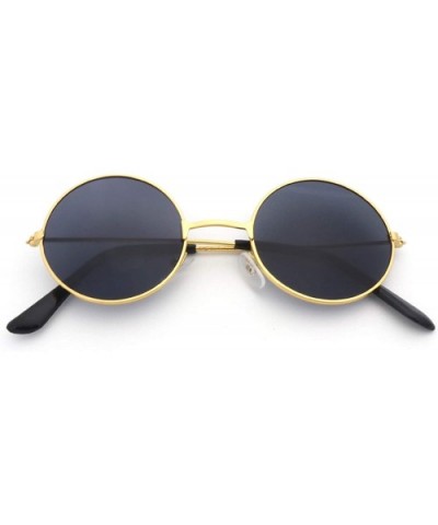 Women Sunglasses Round Men Retro Metal Frame Vintage Luxury Mirror Tiny Female Lens Sun Glasses - 2 - CK198A2OLOS $27.53 Round