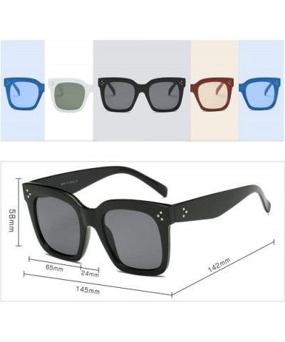 Women Retro Flat Lens Square Oversized Designer Sunglasses - Maroon - CF18I0G0LN8 $5.24 Square