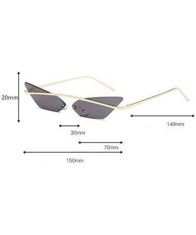 Cat Eye Vintage Sunglasses for Women Metal Reflective Flat Lens Sun Glasses Female UV400 - C2 - CO199U33EAE $7.55 Cat Eye