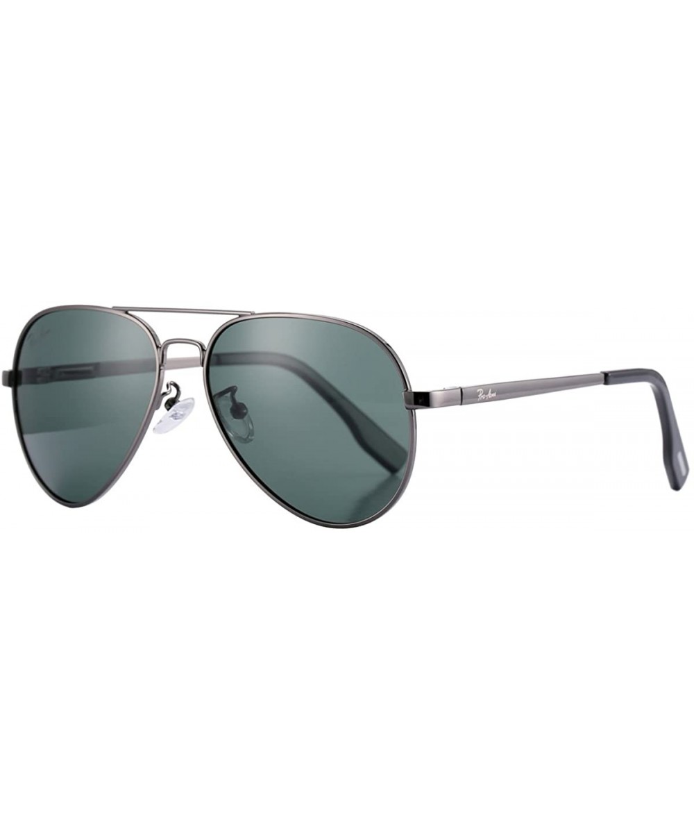 Small Polarized Aviator Sunglasses for Adult Small Face and Junior-52mm - Gunmetal Frame/G15 Lens - CV182TMX34Q $15.37 Rectan...