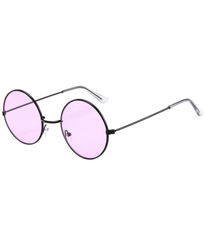 Women Men Vintage Retro Unisex Fashion Circle Frame Sunglasses Eyewear - 4192f - CI18RQAA6M2 $7.32 Aviator